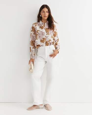 Miranda Cotton Silk Shirt in TAN
