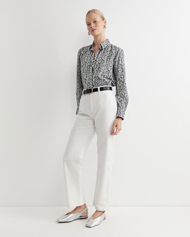Harriet Cotton Silk Shirt in NAVY MULTI