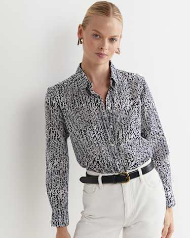 Harriet Cotton Silk Shirt in NAVY MULTI