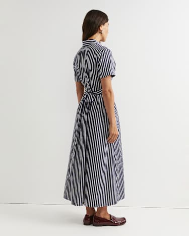 Etta Twist Maxi Dress in NAVY/WHITE