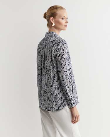 Harriet Cotton Silk Shirt in NAVY MULTI