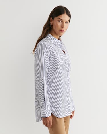 Priscilla Stripe Shirt in WHITE/BLUE