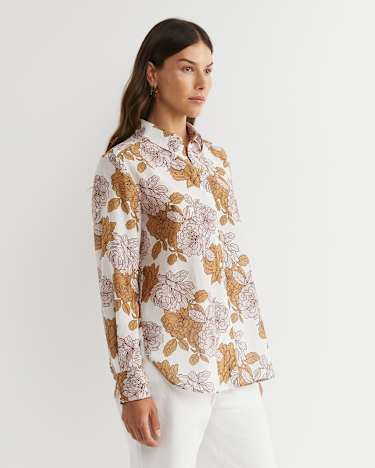 Miranda Cotton Silk Shirt in TAN
