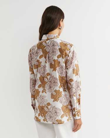 Miranda Cotton Silk Shirt in TAN