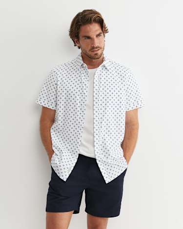 Parker Short Sleeve Shirt in WHITE/MULTI