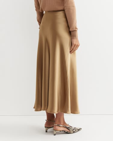 Charlotte Bias Slip Skirt in LATTE