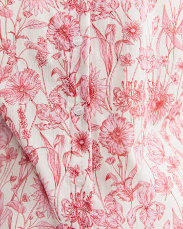 Muse Liberty Long Sleeve Shirt in WHITE/PINK
