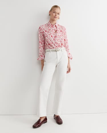 Muse Liberty Long Sleeve Shirt in WHITE/PINK