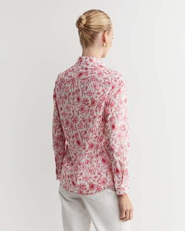 Muse Liberty Long Sleeve Shirt in WHITE/PINK