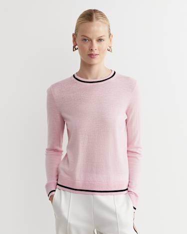 Francis Merino Crew Neck Knit in SOFT PINK