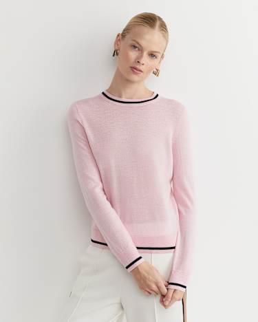 Francis Merino Crew Neck Knit in SOFT PINK