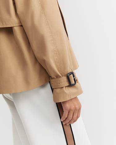 Audrey Crop Trench in PECAN