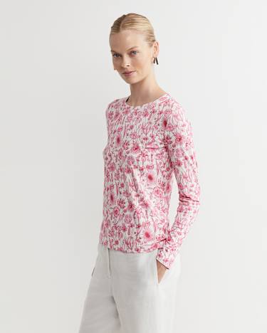 Muse Liberty Long Sleeve Magic Tee in WHITE/PINK