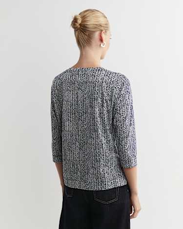 Harriet Mercerised Tee in NAVY MULTI