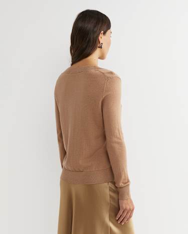 Francis Merino V-Neck Knit in TAN