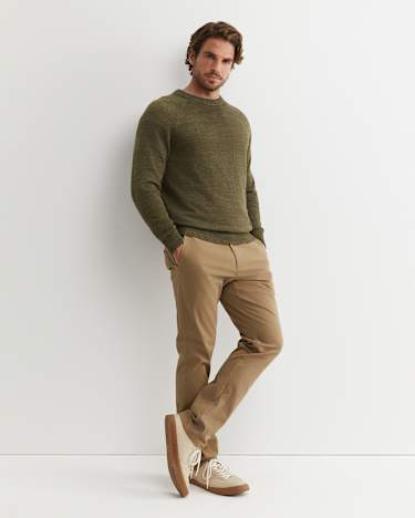 Riley Raglan Crew Neck Knit in KHAKI