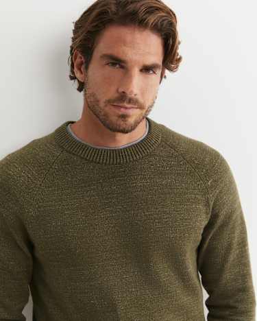 Riley Raglan Crew Neck Knit in KHAKI