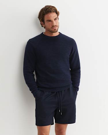 Riley Raglan Crew Neck Knit in NAVY