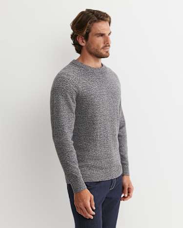 Riley Raglan Crew Neck Knit in LIGHT GREY