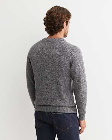 Riley Raglan Crew Neck Knit in LIGHT GREY