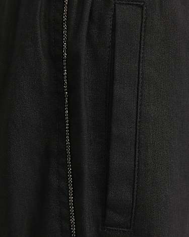 Rosa Bead Trim Crop Linen Pant in BLACK
