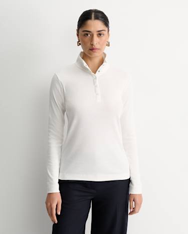 Lucy Snap Funnel Neck Top in IVORY