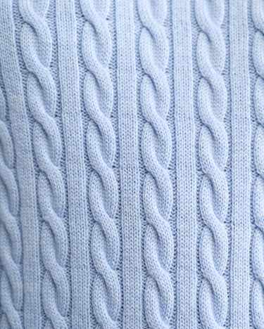 Merino Wool Baby Cable Sweater in PALE BLUE