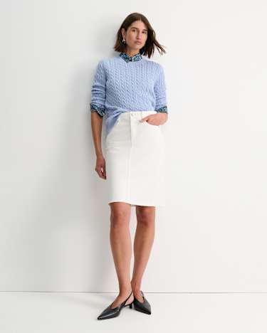 Merino Wool Baby Cable Sweater in PALE BLUE