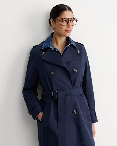 Audrey Short Trench in NAVY