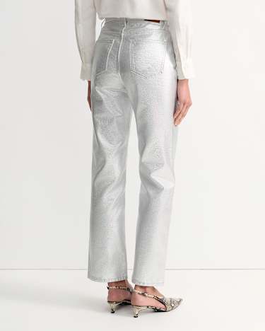 Bec Foiled Straight Leg Jean in SILVER