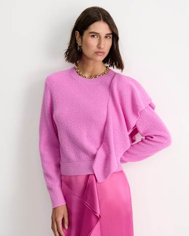 Pearl Ruffle Sweater in GRAPE