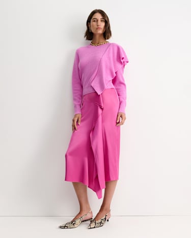 Pearl Ruffle Sweater in GRAPE