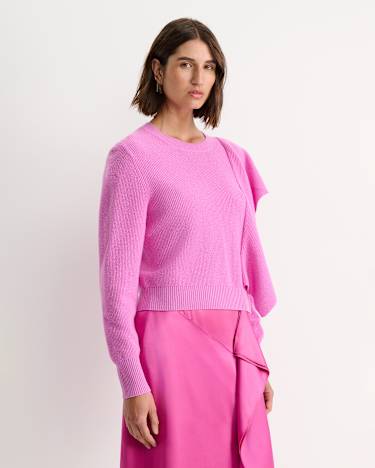 Pearl Ruffle Sweater in GRAPE