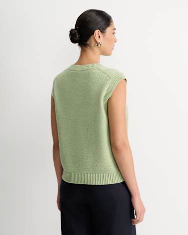 Pearl Chunky Cable Vest in AVOCADO