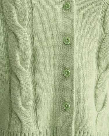 Pearl Chunky Cable Vest in AVOCADO