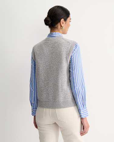 Pearl Chunky Cable Vest in GREY MELANGE