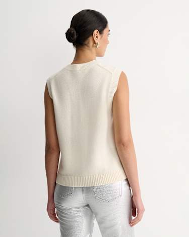 Pearl Chunky Cable Vest in WINTER WHITE
