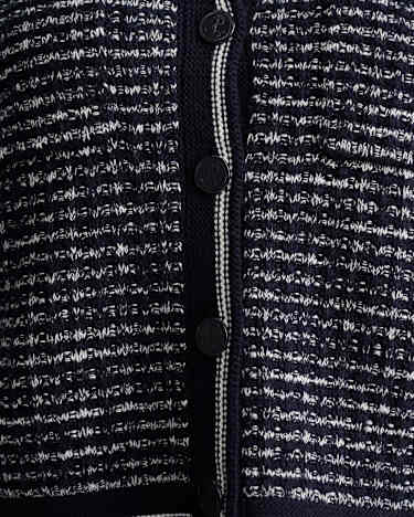 Wool Cotton Lady Jacket in NAVY/WHITE