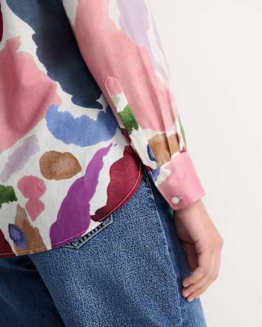 Leah Cotton Silk Shirt in MULTI