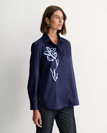 Iris Embroidered Shirt in NAVY MULTI