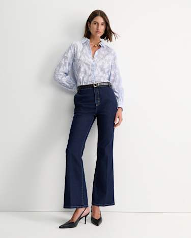 Sedonia Clip Back Shirt in WHITE/BLUE