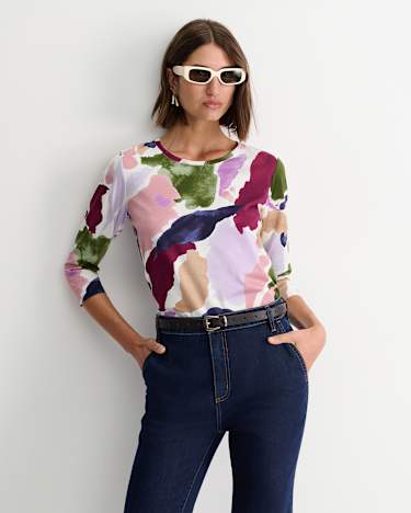 Leah Mercerised Tee in MULTI