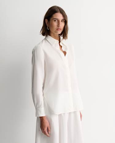 Hannah Cotton Silk Shirt in WHITE