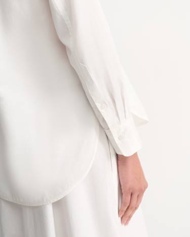 Hannah Cotton Silk Shirt in WHITE