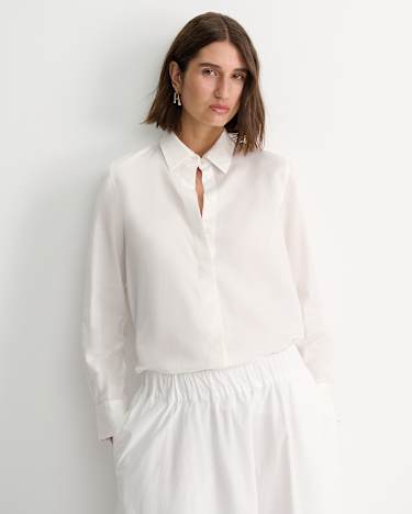 Hannah Cotton Silk Shirt in WHITE