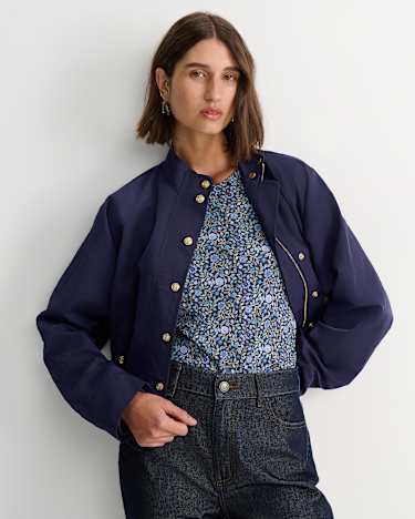 Zara Liberty Long Sleeve Magic Tee in NAVY MULTI