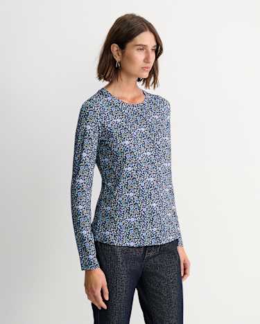 Zara Liberty Long Sleeve Magic Tee in NAVY MULTI
