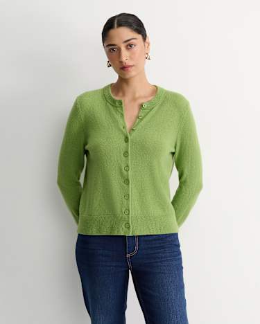 Sunshine Wool Cardigan in AVOCADO