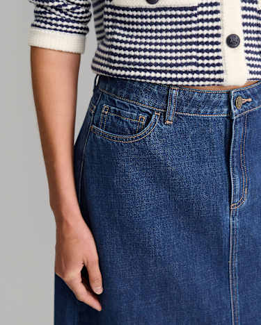 Nikki Denim Skirt in BLUE WASH