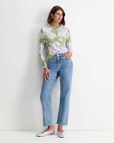 Bloom Liberty Long Sleeve Magic Tee in GREEN